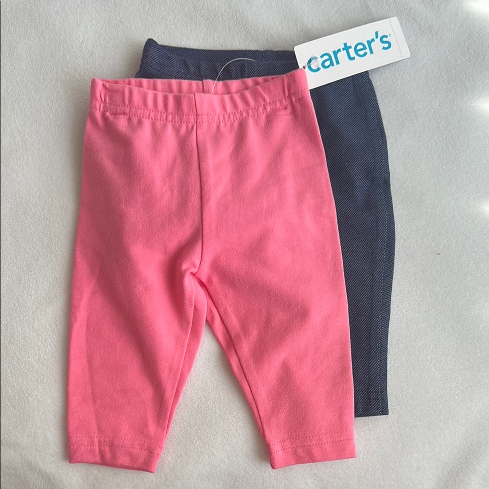 Carter's Pink and Blue Kids Leggings Set